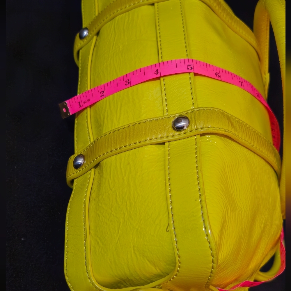 Michael Kors Mustard Yellow Patent Leather Satchel Bag - Picture 8 of 15